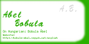 abel bobula business card
